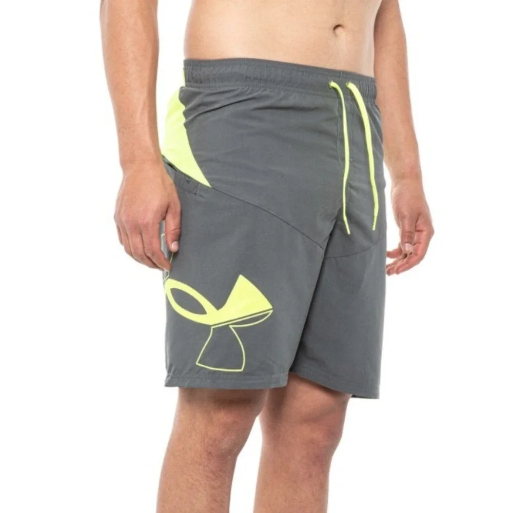 Under Armour Swim Shorts Mens Size Small Grey Icon Swim Trunk Shorts New